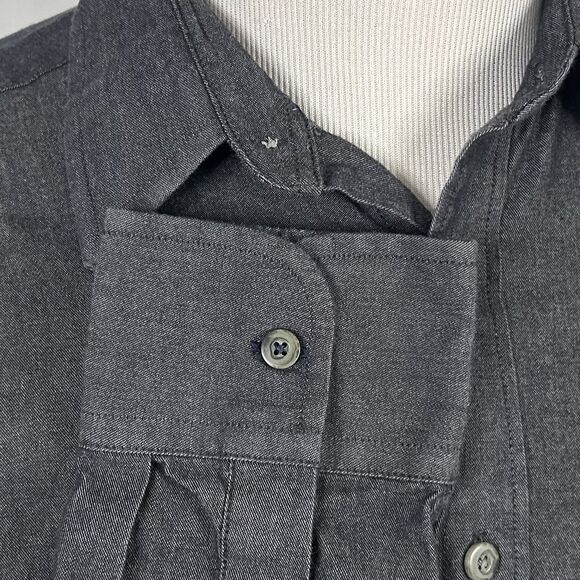 UNTUCKit Medium Chambray Shirt Dark Gray 100% Cotton Casual Button Front - Picture 4 of 5